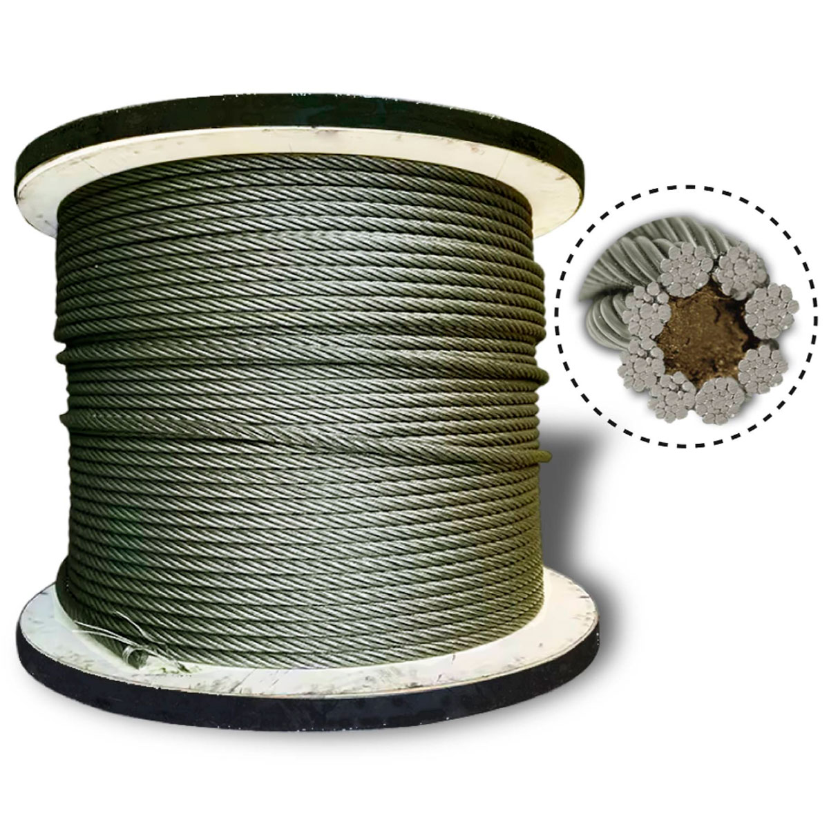 CABLE DE ACERO 8 X 19 ALMA DE FIBRA TIPO ELEVADOR